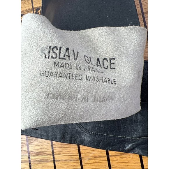 Vintage Kislav Glace Black Leather Opera Gloves Made in France - Picture 7 of 7
